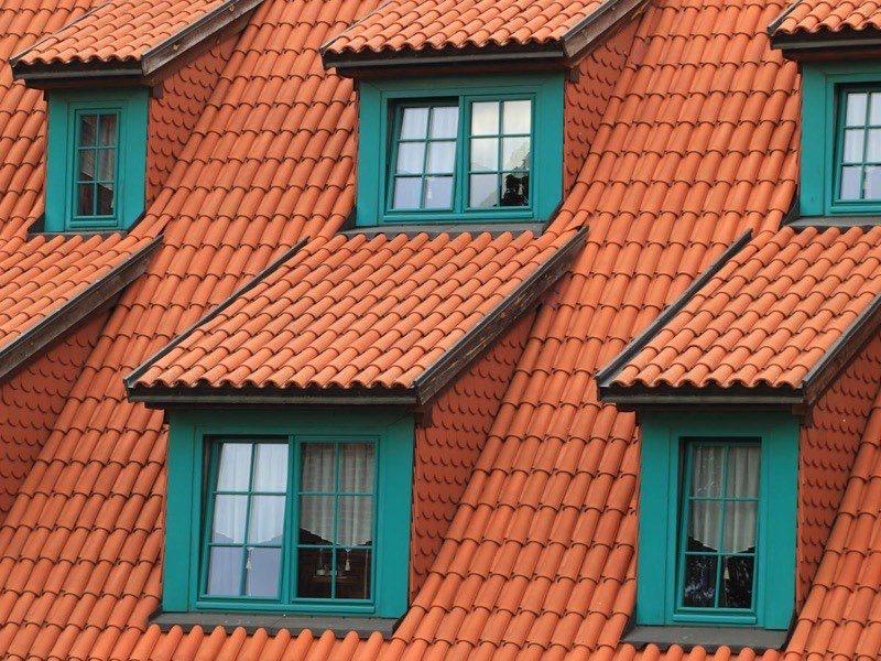 Close-up of quality roof shingles and tiles