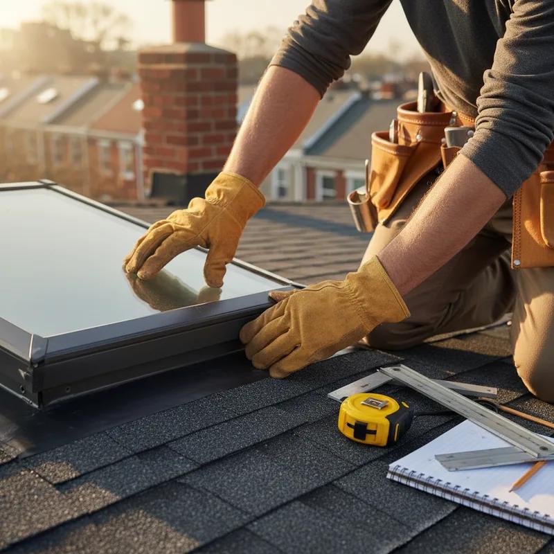 A professional skylight contractor discussing project plans with a Philadelphia homeowner.