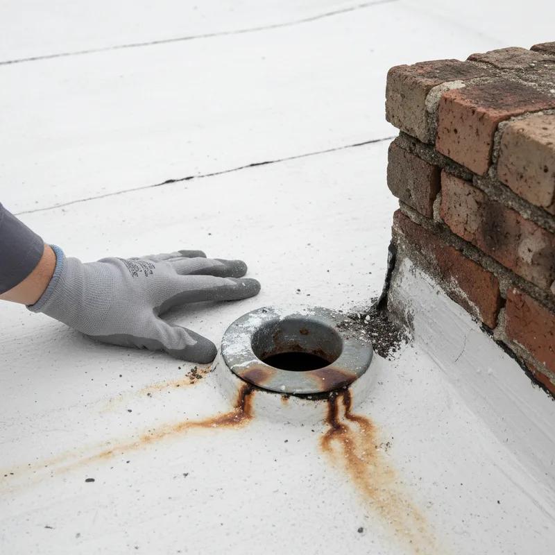 A maintenance professional cleaning and inspecting a cool roof in Philadelphia.