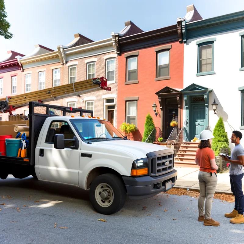A roofing contractor discussing plans with a Philadelphia homeowner, focusing on energy-efficient roofing upgrades.