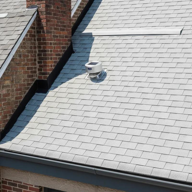 Green roof with solar panels on a Philadelphia home, showcasing a combination of energy-saving features.