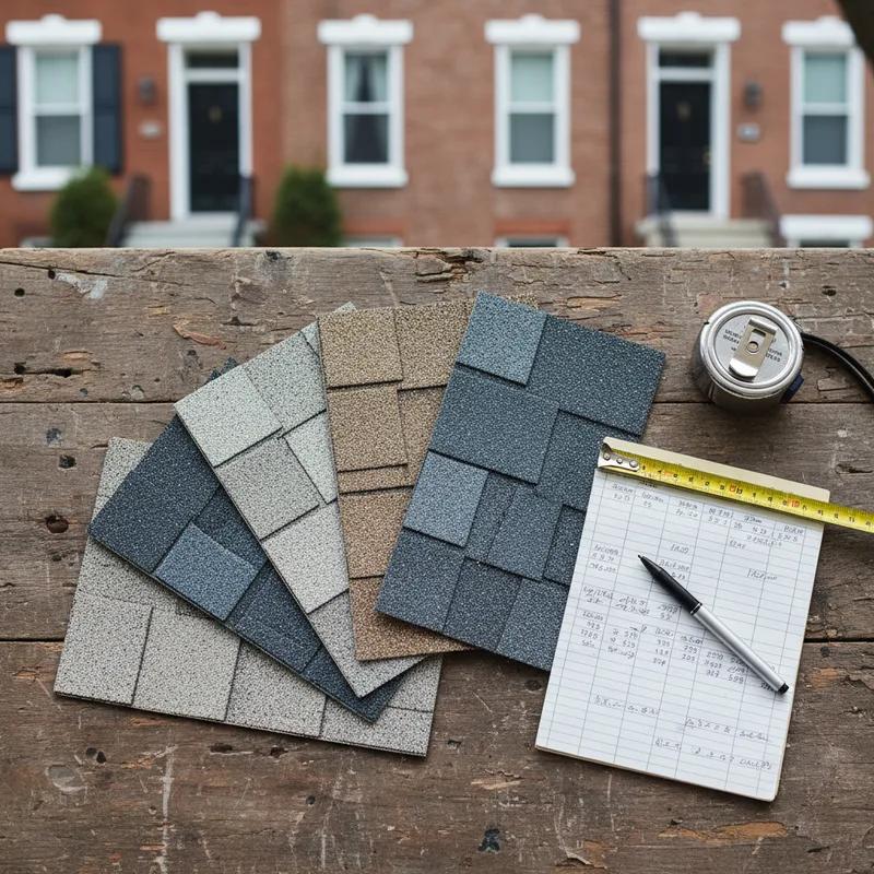 Philadelphia homeowner reviewing a financial breakdown of energy savings and incentives for a new reflective roof.