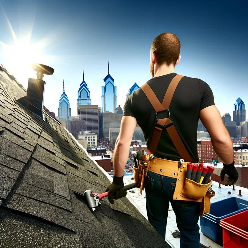 Philadelphia roofing contractor discussing roof color options with a homeowner.