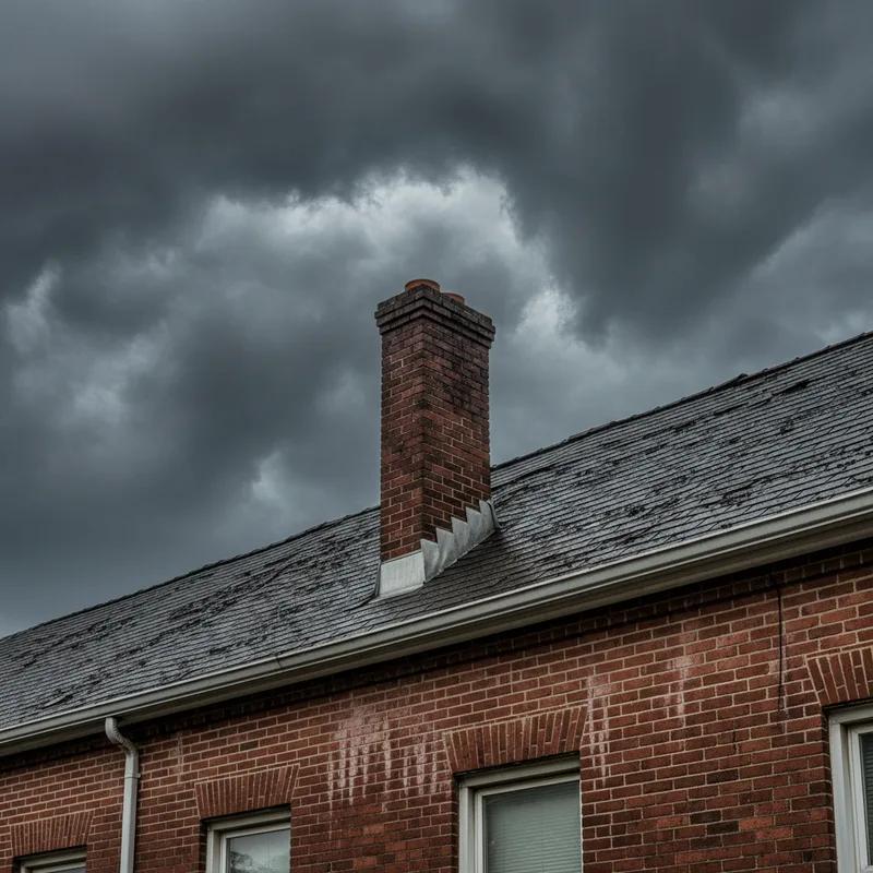 Aerial view of Philadelphia neighborhoods with diverse roof types, under cloudy skies.