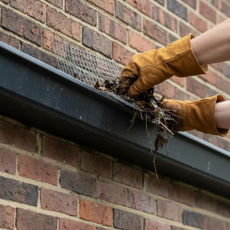Homeowner inspecting a Philadelphia roof for damages and debris before a storm season.