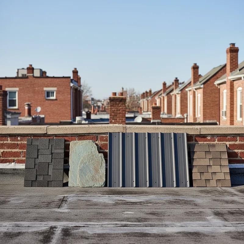 Installation of a green roof with vegetation on a Philadelphia row home.