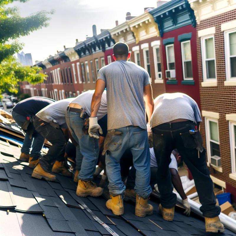 A Philadelphia roofing contractor discussing eco-friendly options with a homeowner.