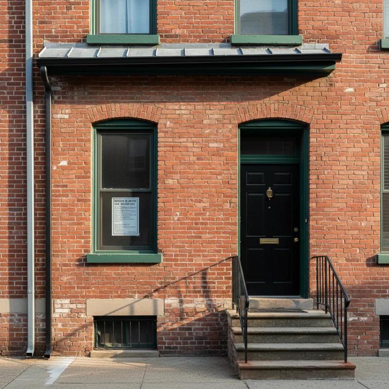 Close-up of a roofing contractor reviewing Philadelphia's building codes on a tablet.