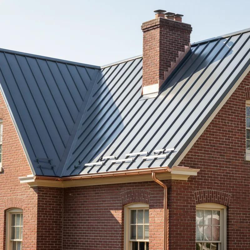 Image of a modern metal roof with energy-efficient features, representing long-term investment strategies.