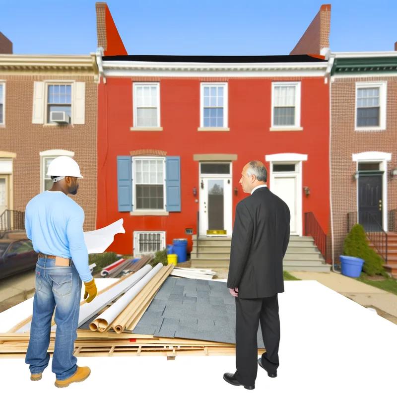 Photo of a homeowner discussing roofing options with a Philadelphia contractor, highlighting selection criteria.