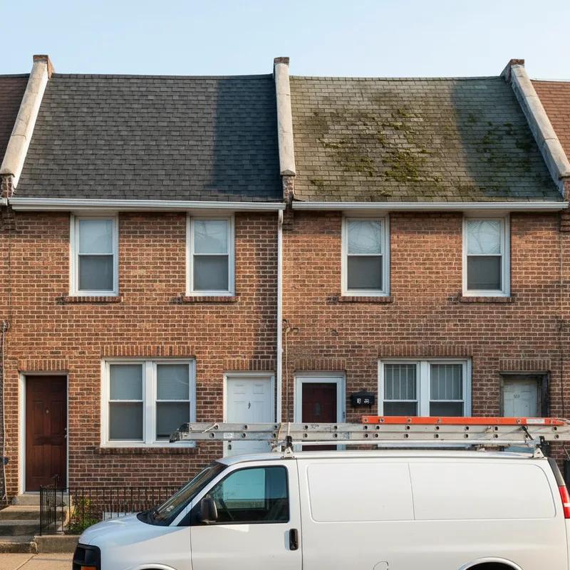 A Philadelphia homeowner speaking with a housing counselor at a community resource center, with program brochures and a laptop visible on the table
