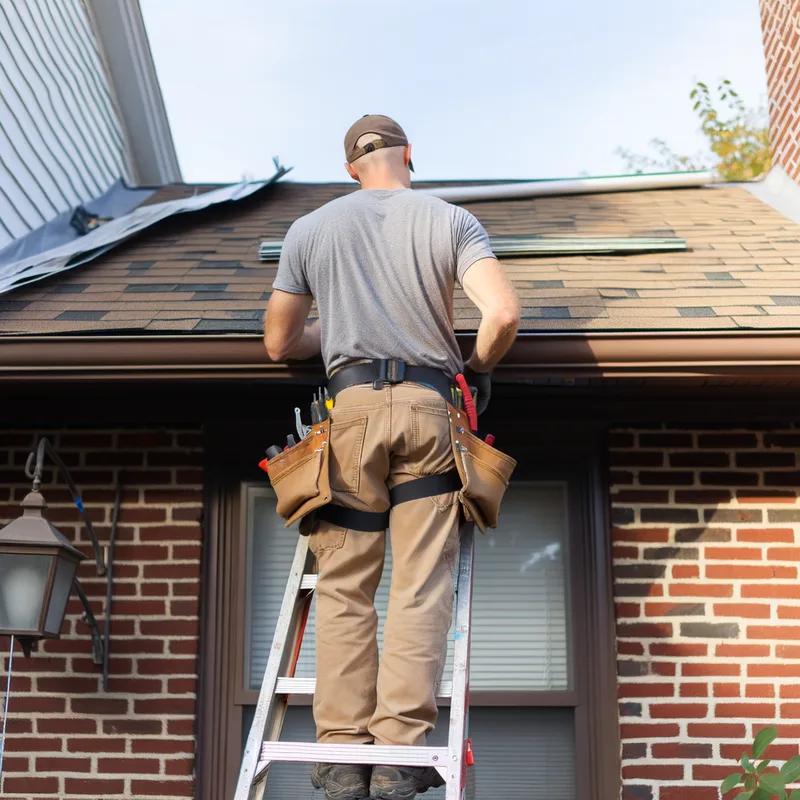 A Philadelphia roofing contractor discussing winter maintenance plans with a homeowner, showcasing a collaborative approach to roof care.