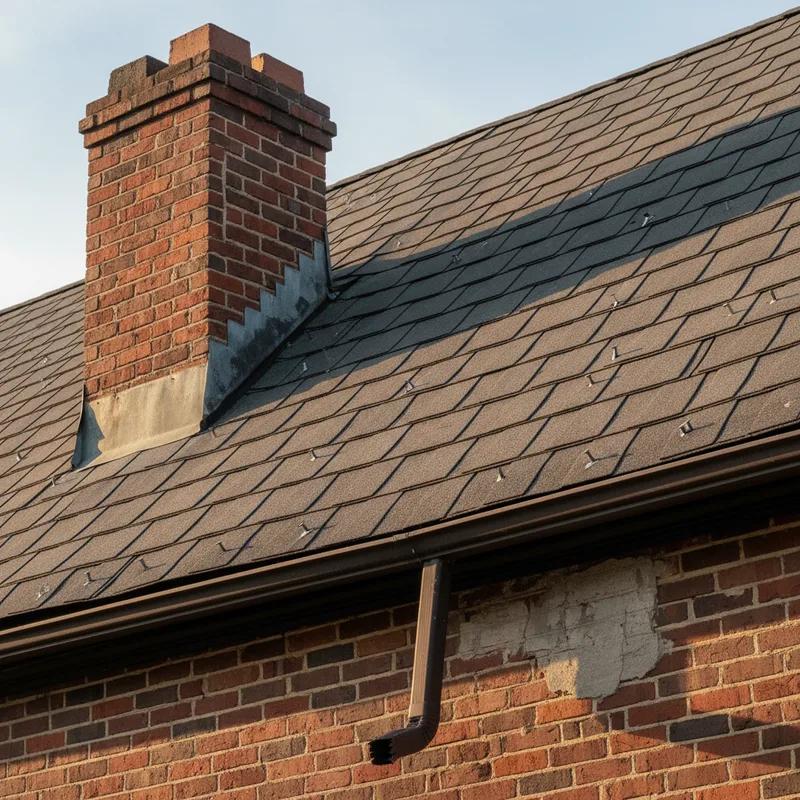 Close-up of a roofing contract with red warning flags highlighted, including a missing license number and a vague scope of work section