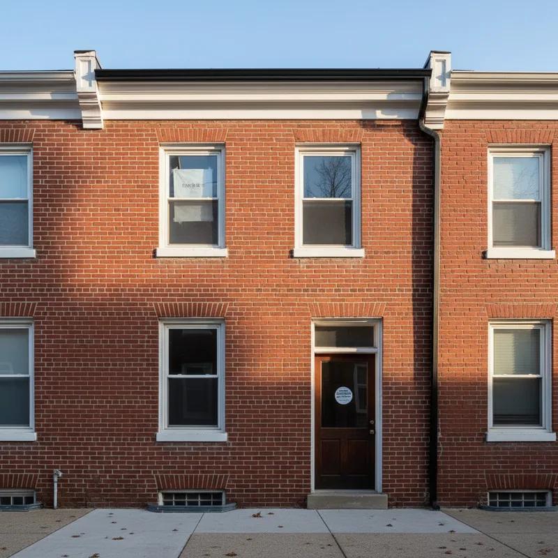 Philadelphia Department of Licenses and Inspections building exterior with a contractor reviewing permit documents on a clipboard