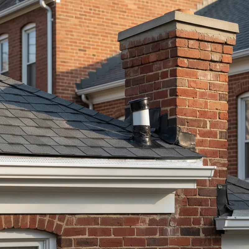 A homeowner cleaning gutters and checking shingles on a Philadelphia roof as part of preventative maintenance.