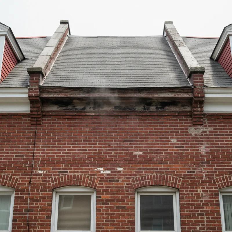 A block of classic Philadelphia brick row homes viewed from the street, showing narrow rooflines with limited ventilation access on a sunny day
